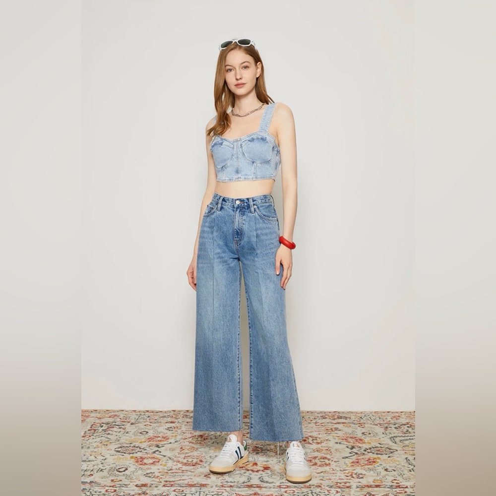 ✨NWT✨ CHILL Pleat Straight Ankle Jeans